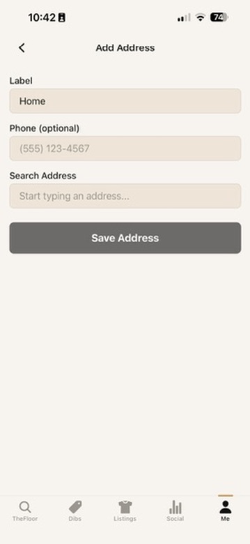 Adding a shipping address with a label, phone and address search