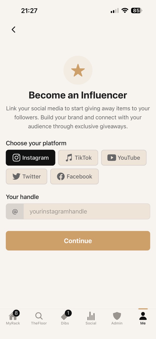 Become an influencer by linking your social platforms