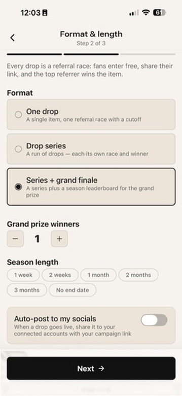 The campaign quick form for setting up a campaign by hand