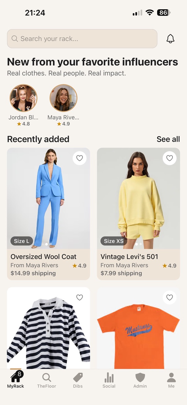 MyRack — new clothing from your favorite influencers